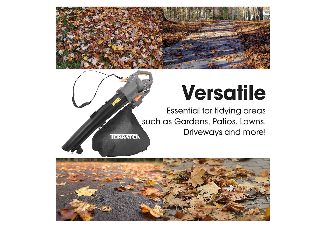 Terratek 3000W Corded Leaf Blower Garden Vacuum 3-in-1 Mulcher