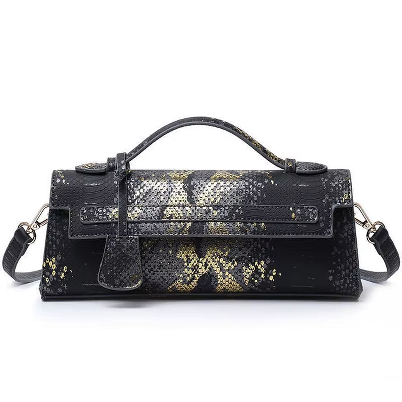 Hot Brand Design Ostrich/Snake Print Women Bag Handbag Ladies Handbags Fashion Luxury Brands Women'S Long Handbags Shoulder Bags