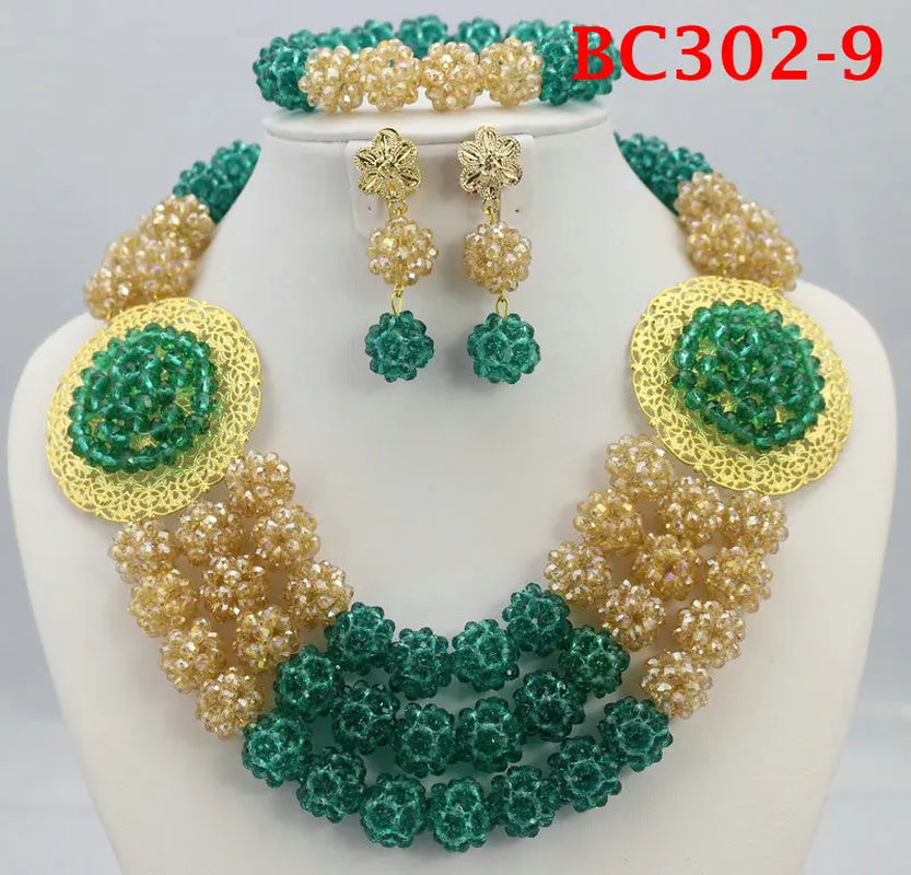 African Coral Bead Jewelry Set for Weddings - Nigerian-Inspired Collection