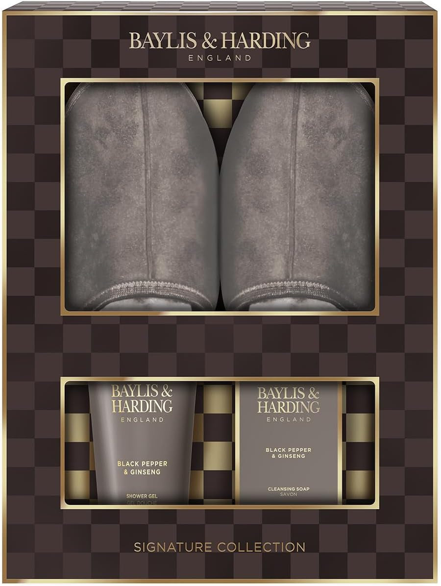Black Pepper & Ginseng Men'S Luxury Slipper Gift Set - Vegan Friendly (Pack of 1)