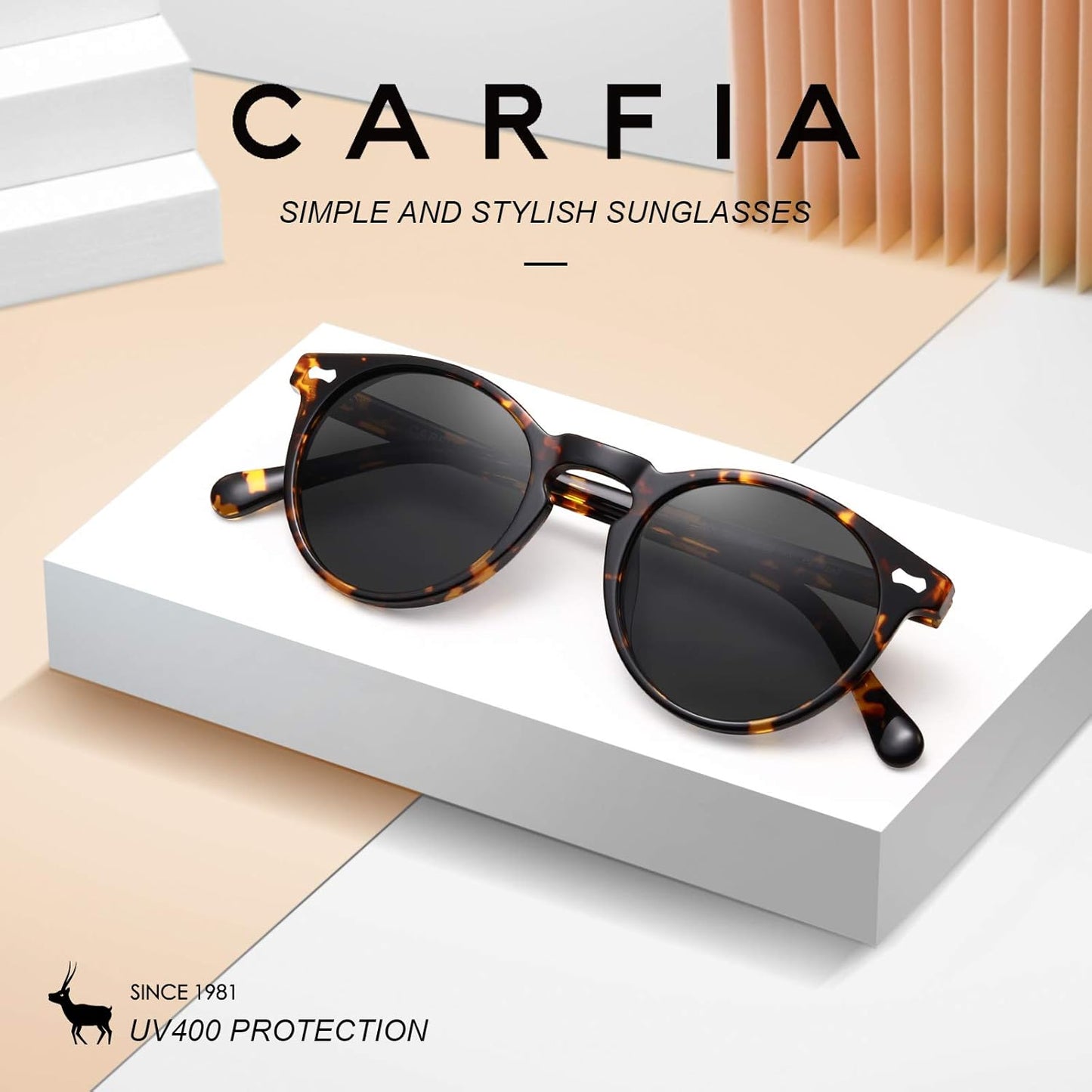 Polarized Women's Vintage Sunglasses with UV400 Protection and Acetate Frame