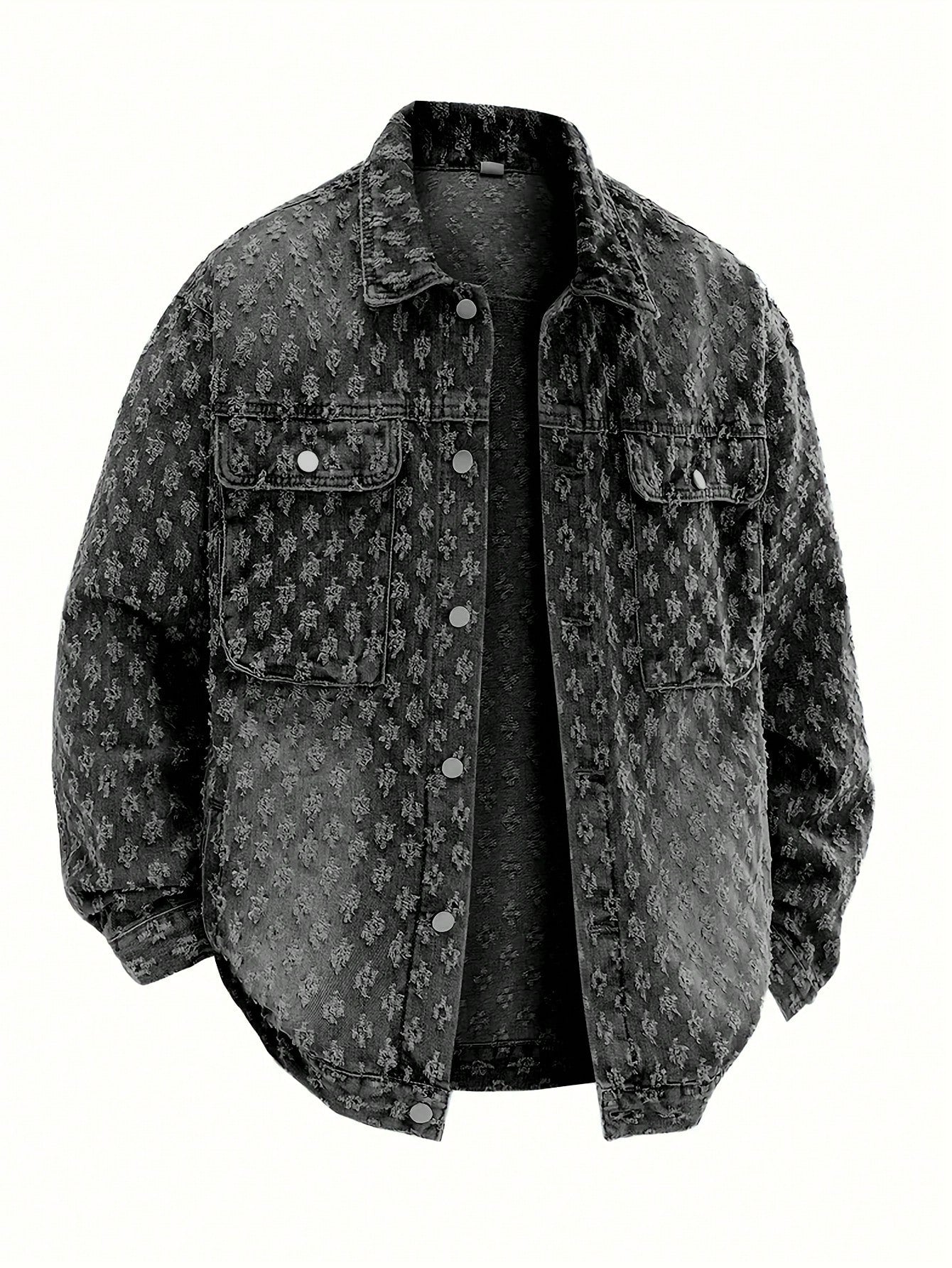 Men'S Retro Streetwear Fashion American Style Floral Print Denim Jacket, & Niche