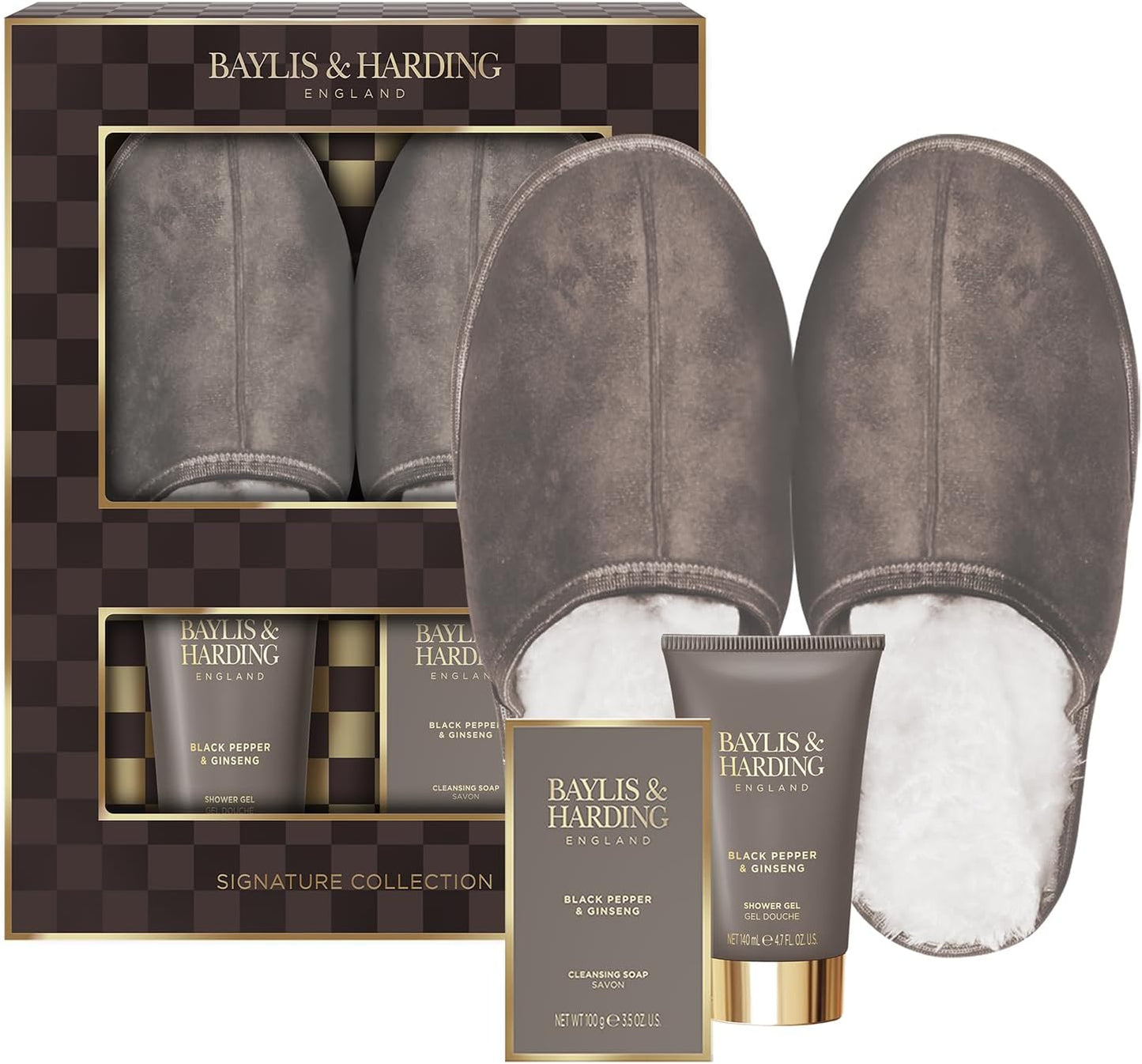 Black Pepper & Ginseng Men'S Luxury Slipper Gift Set - Vegan Friendly (Pack of 1)
