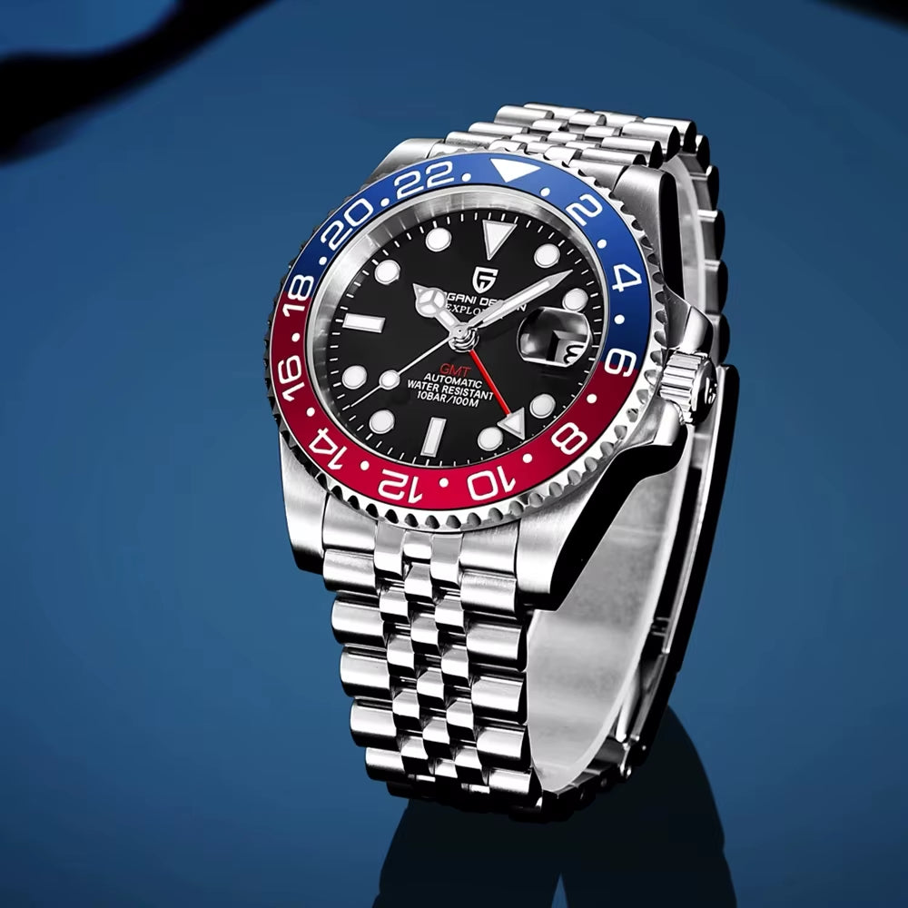 Top Brand Men Mechanical Wristwatches Luxurys Ceramic Bezel GMT Watches Automatic 100M Waterproof Watch for Men