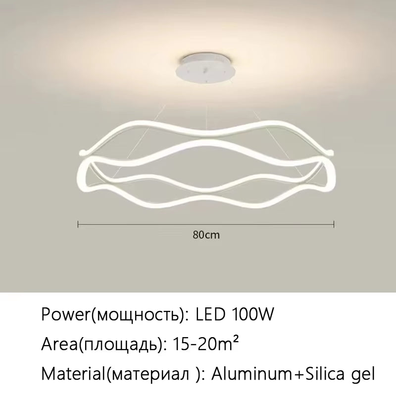 Living Room Ceiling Chandelier with Remote Dimming Modern Dining Room Pendant Lamp Home Decor Luxury Bedroom LED Hanging Lights