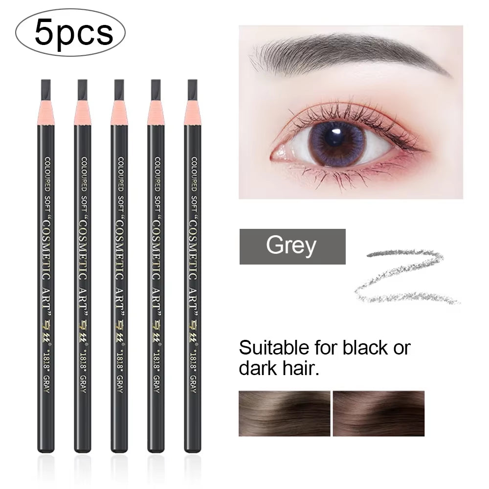 5Pcs Professional Microblading Pencil Permanent Eyebrow Pencil Tattoo Waterproof Art Tint Makeup Eye Brow Pen Enhancers Cosmetic