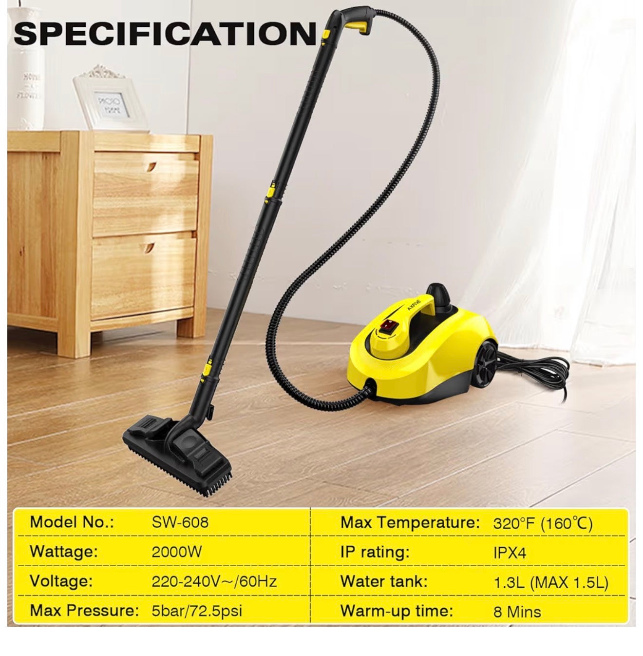 5 Bar Steam Cleaner with 26 Accessories