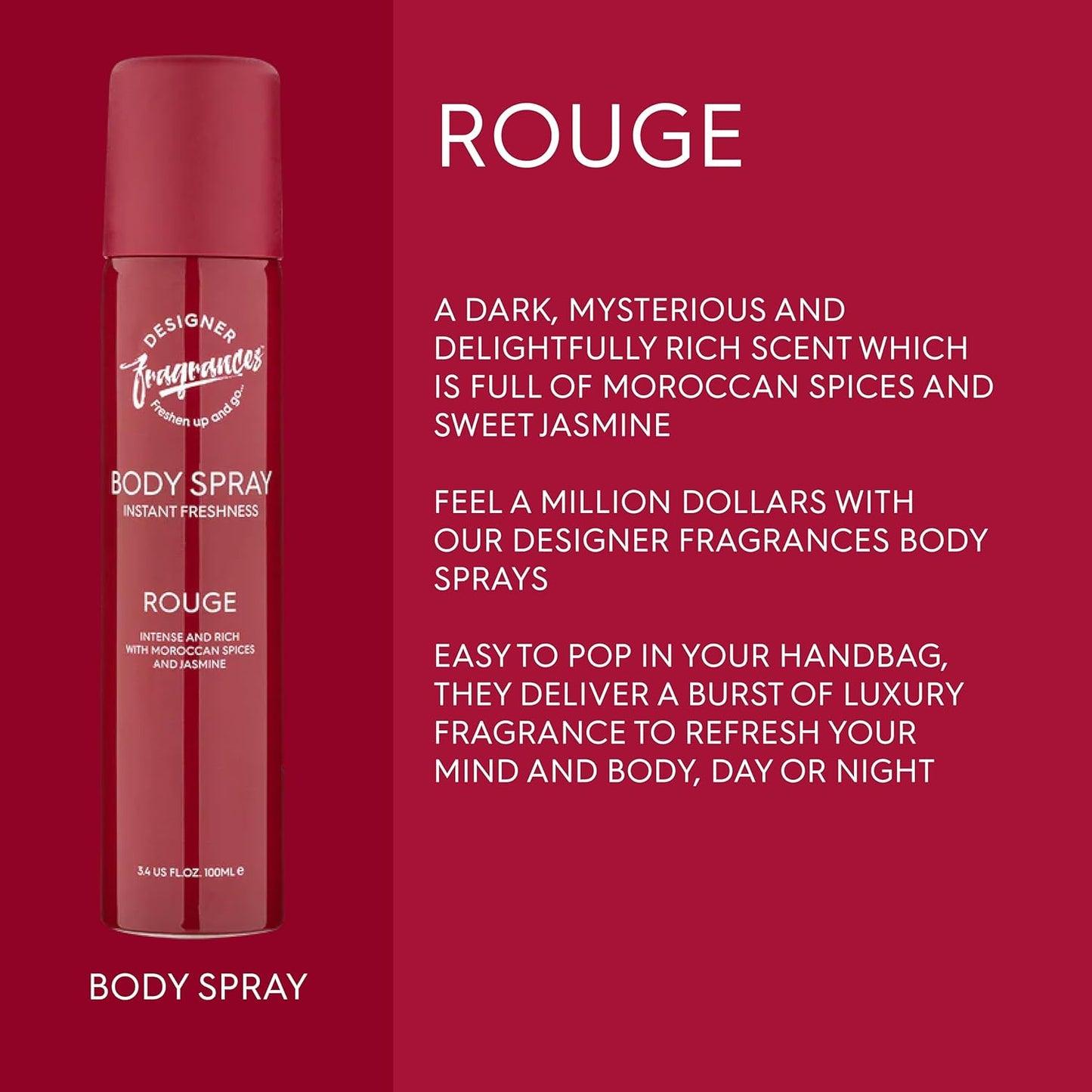6 Pack Assorted Aromas Bundle - Rouge, Only One & Peony - Women'S Body Spray Deodorant Cans - for Instant Freshness on the Go - Long Lasting Smell, Great Gifts - 100Ml