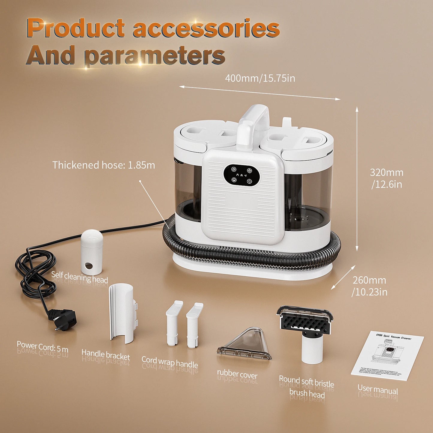 C988 Spot Cleaner 15Kpa 1650W Vacuum Steam Cleaner Spray Suction Integrated Handheld Cleaning Carpet Cleaner Machine