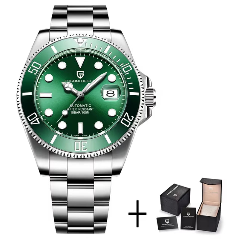 New Mechanical Men Watches Luxury Sapphire Automatic Watch Stainless Steel Business Men Waterproof Clock