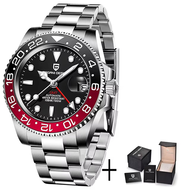 Top Brand Men Mechanical Wristwatches Luxurys Ceramic Bezel GMT Watches Automatic 100M Waterproof Watch for Men
