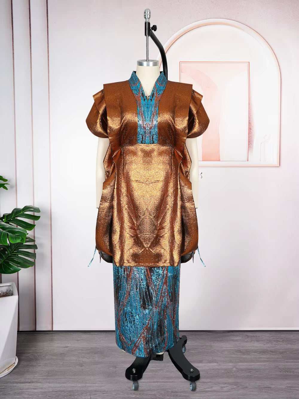 African Clothes for Women 2 PCS Sets Tops and Skirts Suits Dashiki Ankara Turkey Outfits Gown plus Size Wedding Party Dresses