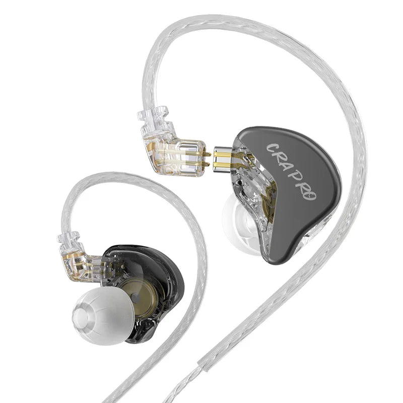 CRA Pro HIFI Earphones DLC Diamond Diaphragm Dynamic Earbuds with Replaceable Headphone Cables Sports Music Earphones