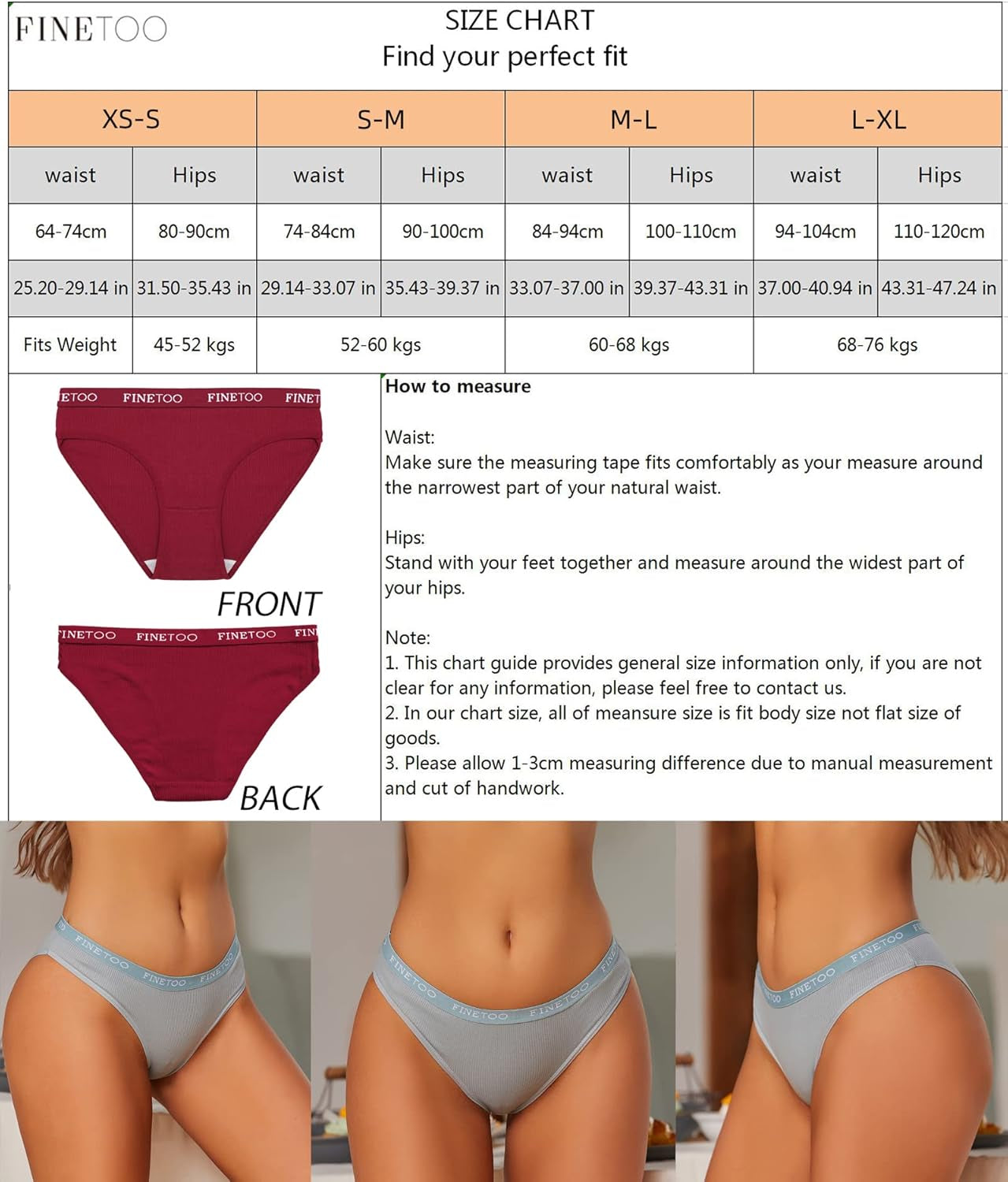 Pack of 10 Cotton Briefs Women'S Breathable Knickers Logo Sports Underwear Soft Sexy Underpants Panties Sports Belt Bikini Multipack S-XL, Bikini Pack of 10