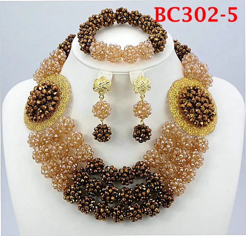 African Coral Bead Jewelry Set for Weddings - Nigerian-Inspired Collection