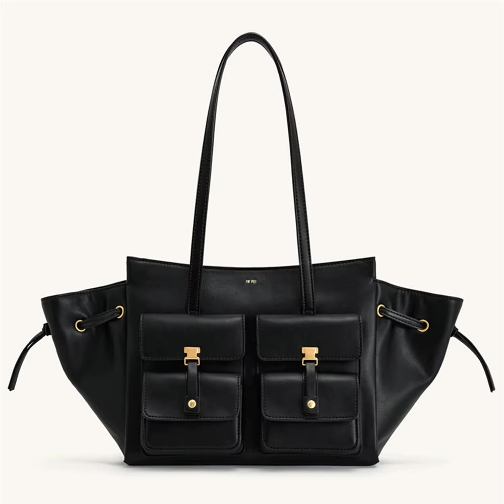 Vegan Leather Motorcycle Style Tote Bag Women'S Large Capacity Crossbody Purse for Commuters Underarm Shoulder Handbag