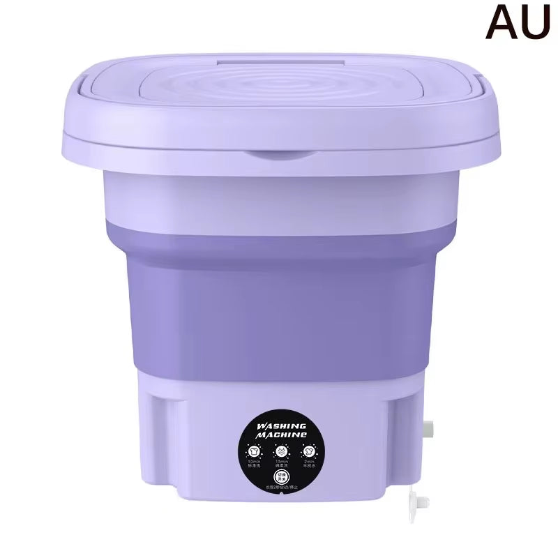 8L Portable Small Foldable Washing Machine with Spin Dryer for Socks Underwear Panties Washer Household Mini Washing Machine