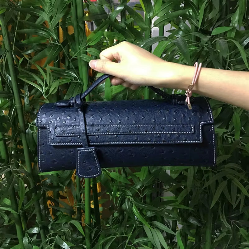 Hot Brand Design Ostrich/Snake Print Women Bag Handbag Ladies Handbags Fashion Luxury Brands Women'S Long Handbags Shoulder Bags