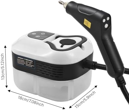 Steam Cleaner with 6Pcs Accessories Touch Screen 6 Levels Adjustable 105℃/221℉ Deep Cleaning Steamer with Portable Handle 1200Ml/40.5Oz Water Tank for Sofa Window Glass Kitchen Laund