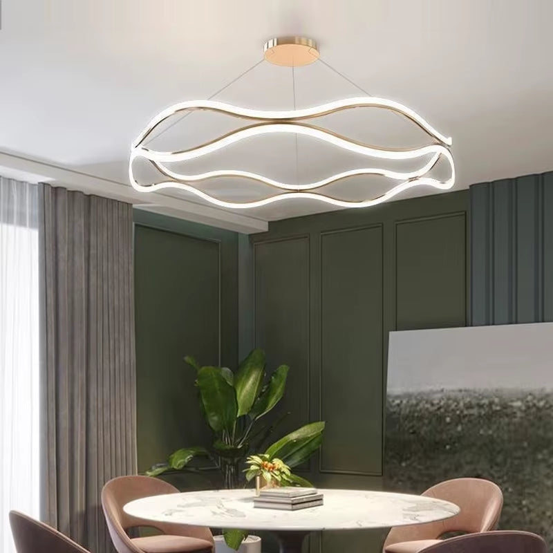 Living Room Ceiling Chandelier with Remote Dimming Modern Dining Room Pendant Lamp Home Decor Luxury Bedroom LED Hanging Lights