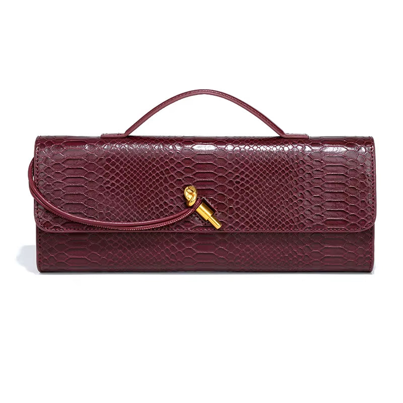 Luxury Design Top-Handle Bag for Women Evening Handbag Long Purse, Crocodile Pattern Crossbody Shoulder Bags Fashionable Outfits