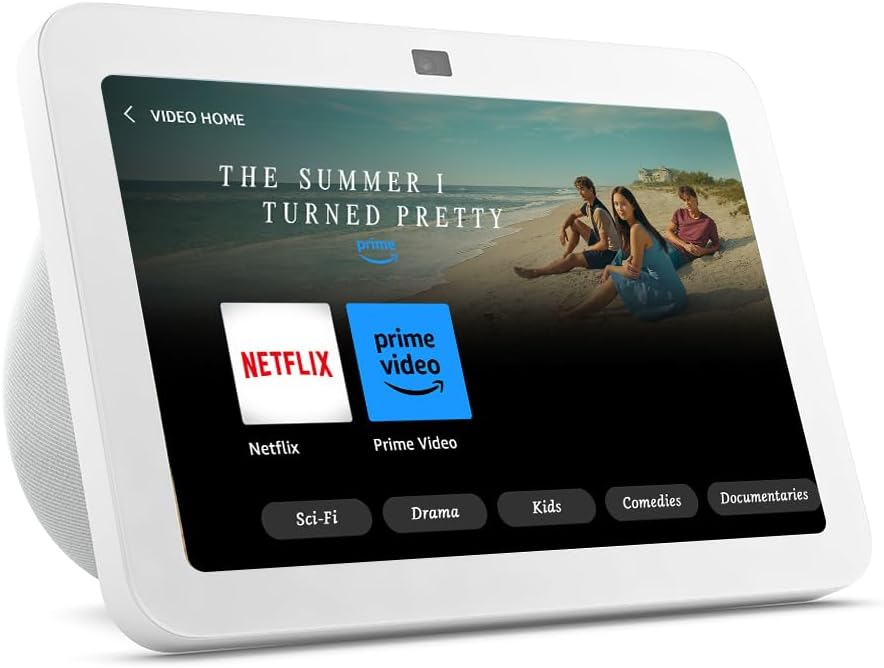 Echo Show 8 (3Rd Generation, 2023 Release) | HD Smart Touchscreen with Spatial Audio, Smart Home Hub and Alexa | Glacier White