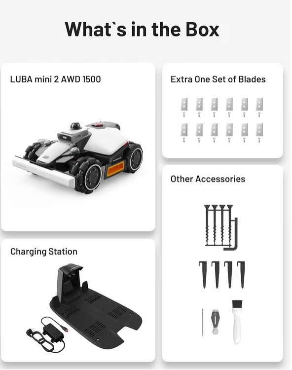 MAMMOTION LUBA mini 2 AWD 1500 Robot Lawn Mower 1500m²