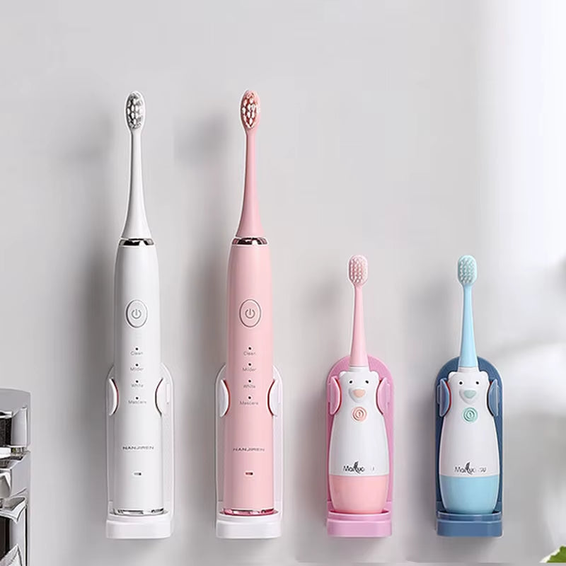 Adjustable Non-Slip Silicone Toothbrush Holder for Electric Toothbrushes - Wall-Mounted and Space-Saving Design