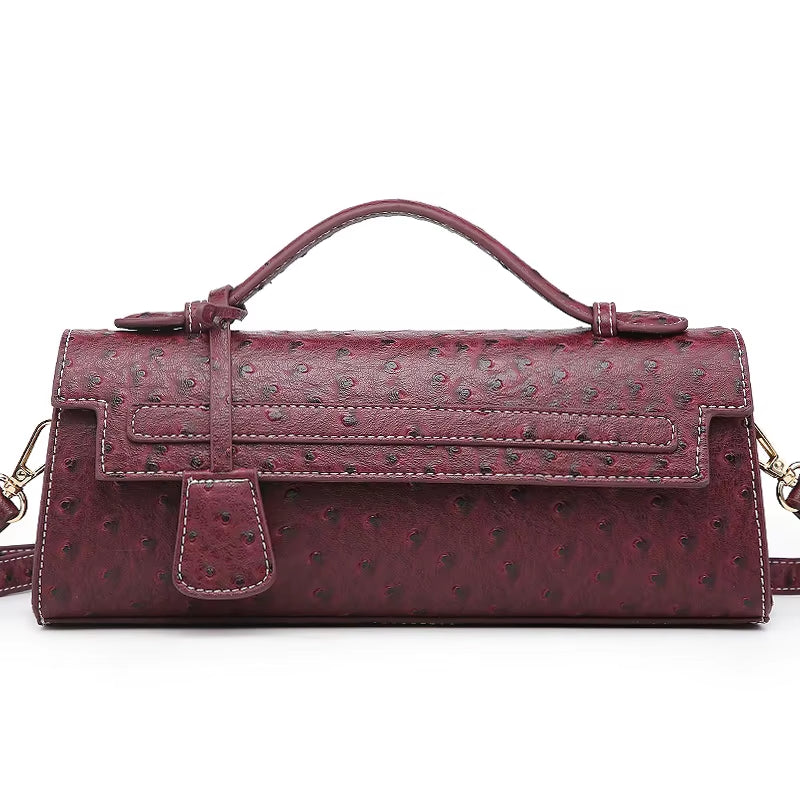 Hot Brand Design Ostrich/Snake Print Women Bag Handbag Ladies Handbags Fashion Luxury Brands Women'S Long Handbags Shoulder Bags