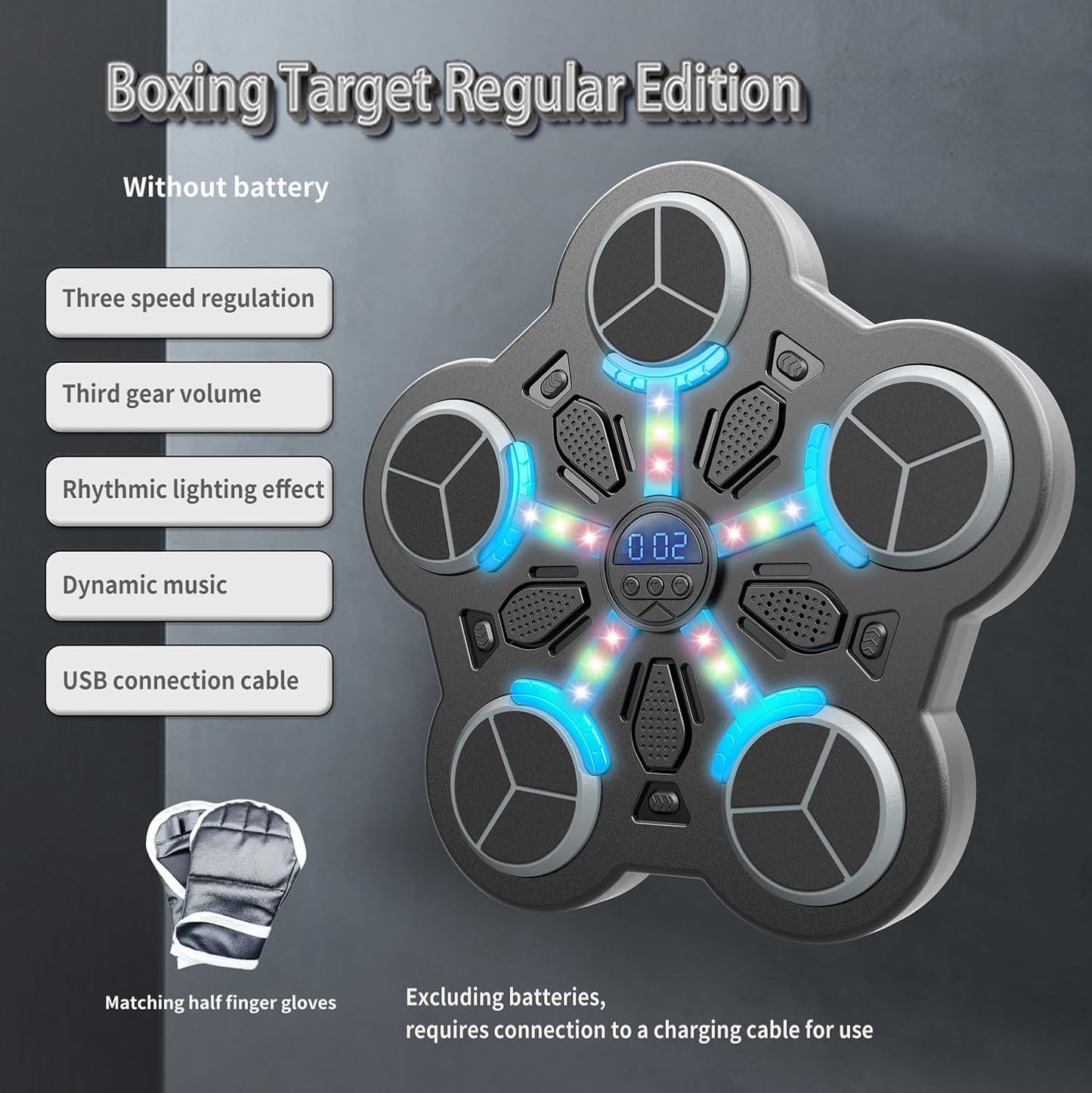 Music Boxing Machine,Boxing Machine Wall Mounted,Smart Music Boxing Machine with Boxings Gloves,Musical Boxings Equipment Punching Machines,Wall Target Training for Adult Kid Home Exercises