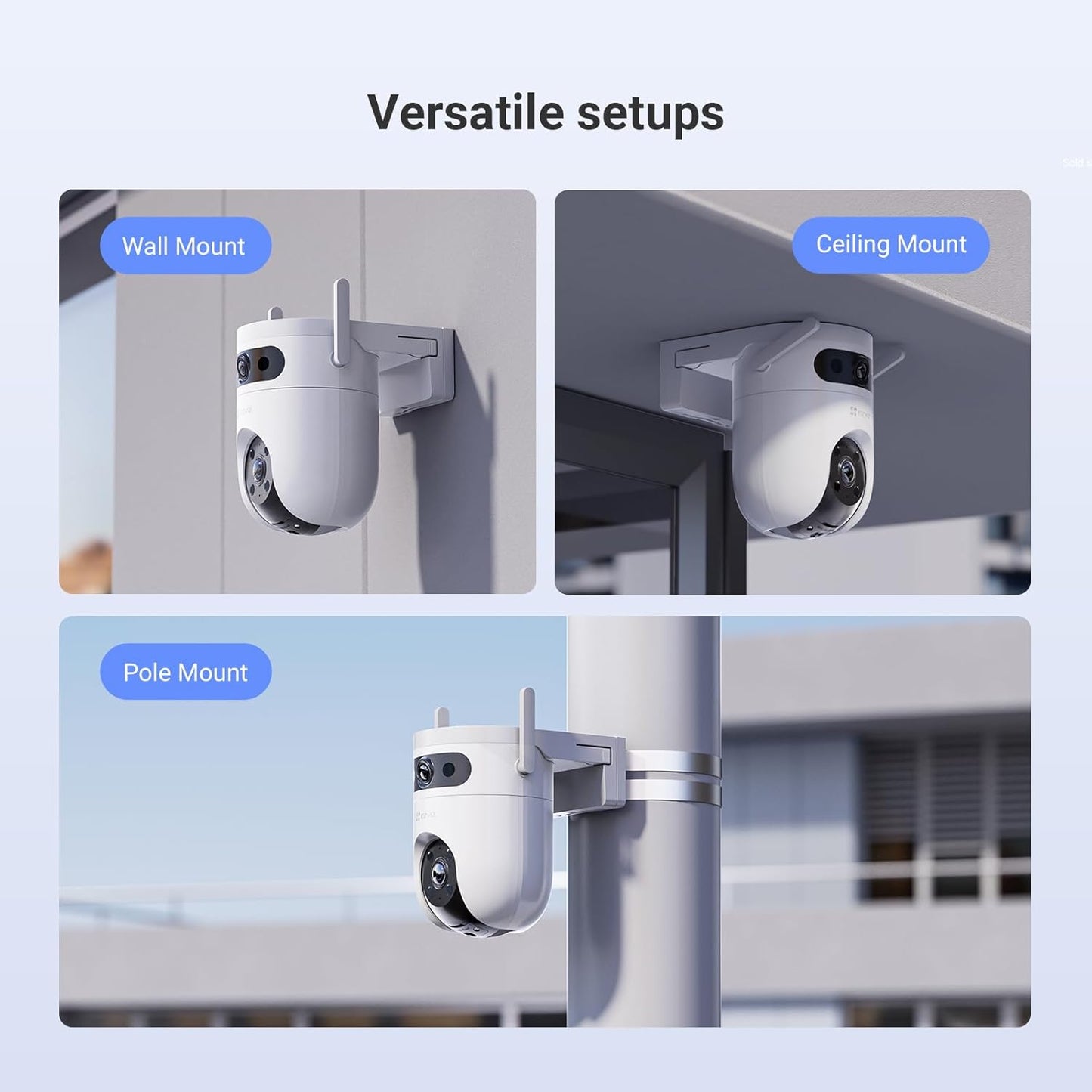 Dual Lens 6K (3K+3K) Wired Security Camera Outdoor Wifi, 360° Pan Tilt, Supports 512GB, Auto-Track, Patrol Mode, Human/Vehicle Detection, Color Night Vision, Wi-Fi CCTV, Alexa/Google (H9C)