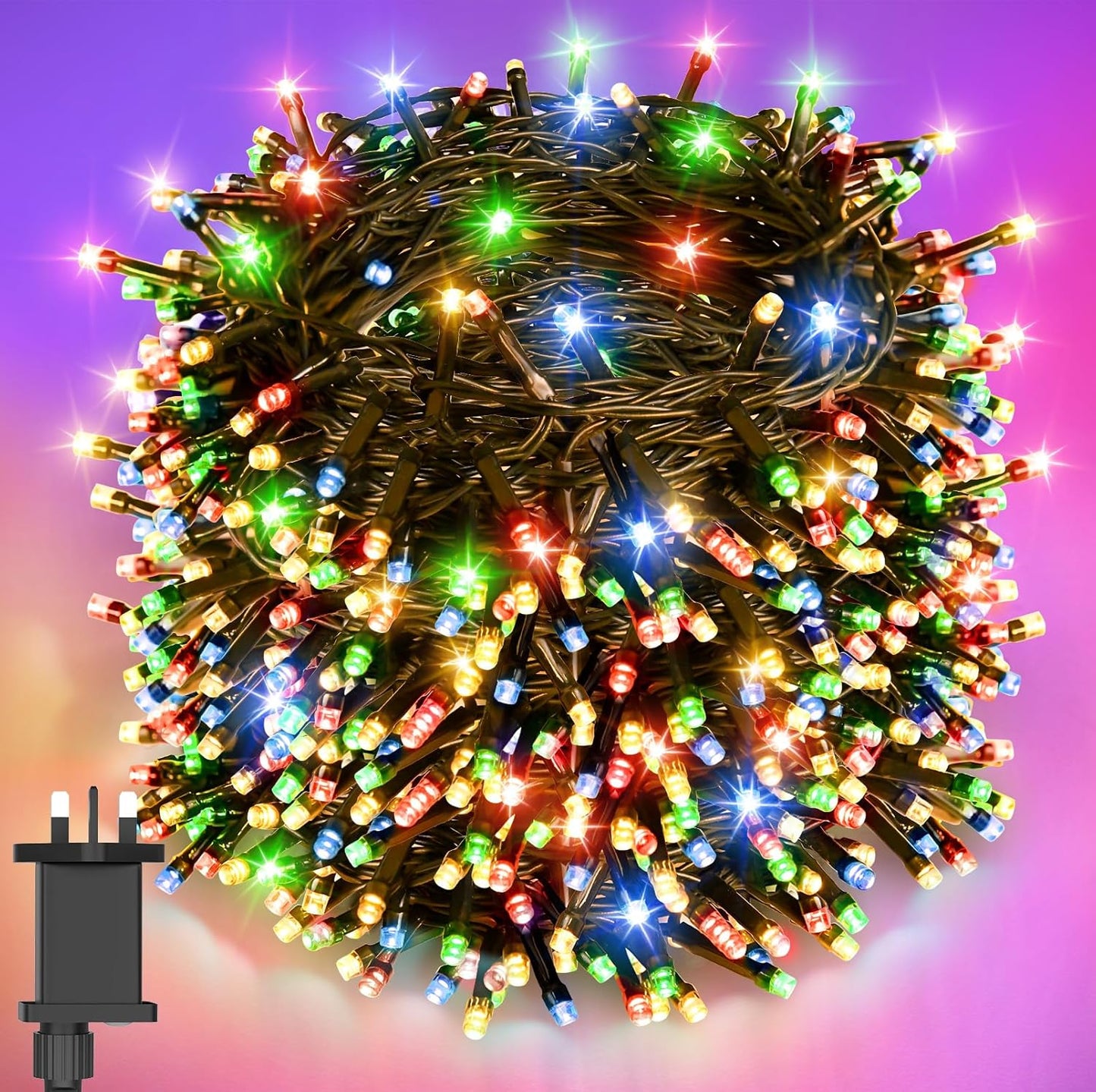 Christmas String Lights, 400LED 40M Christmas Tree Lights Indoor & Outdoor Connectable Plug in 8 Modes Twinkle Fairy Lights for Indoor Room Wall Tree Party Wedding