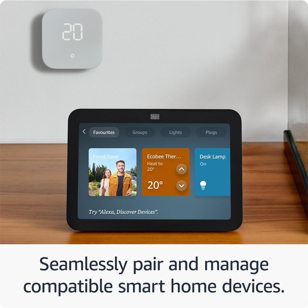 Echo Show 8 (3Rd Generation, 2023 Release) | HD Smart Touchscreen with Spatial Audio, Smart Home Hub and Alexa | Glacier White