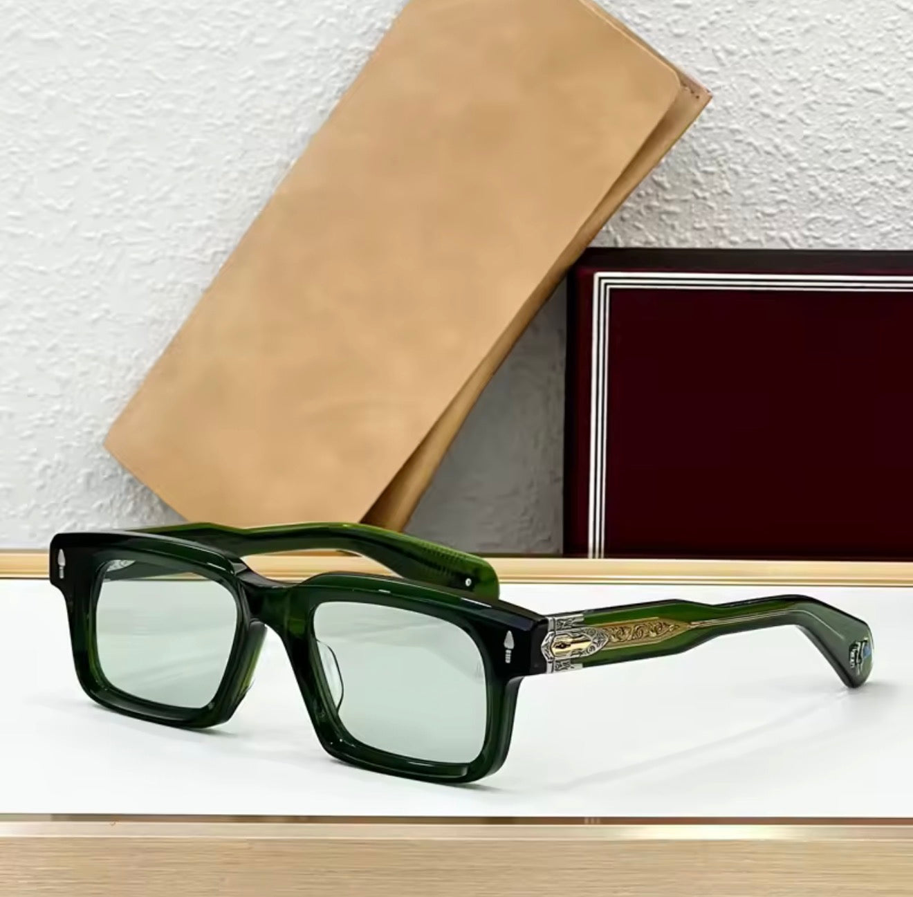 Luxury Fashion Trend Vintage Sunglasses BELVEDERE Thick Acetate Retro Square Style Unisex A+ High Quality