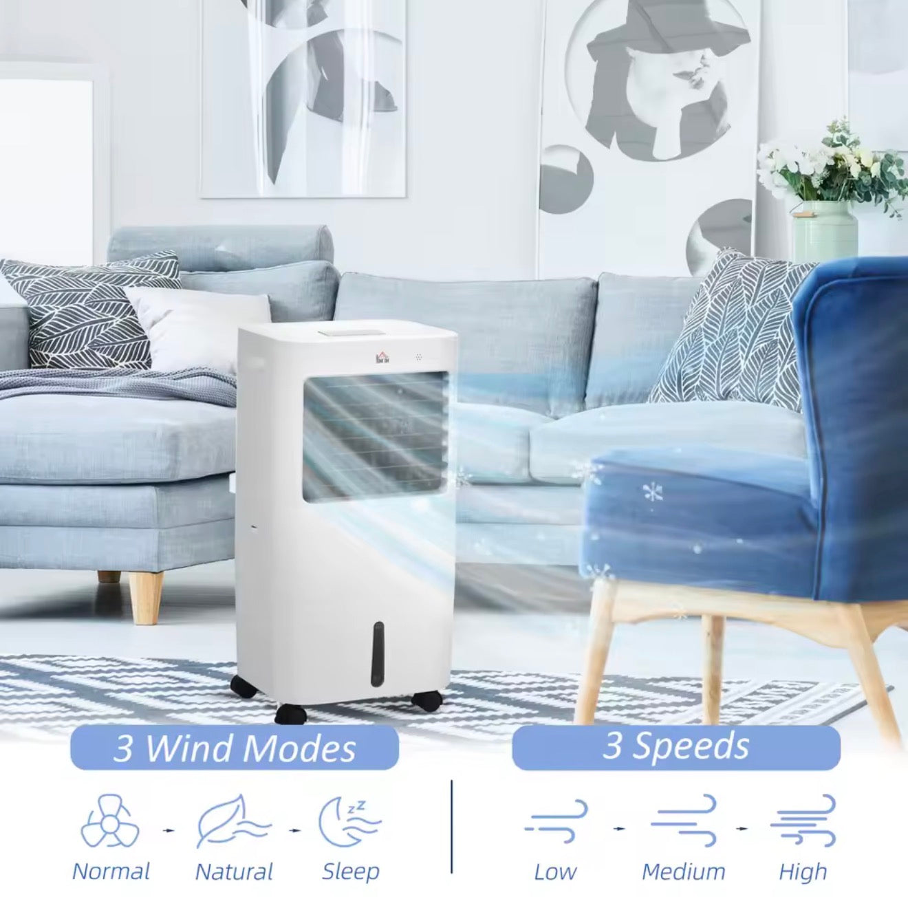 3-in-1 Evaporative Mobile Air Cooler for Home and Office