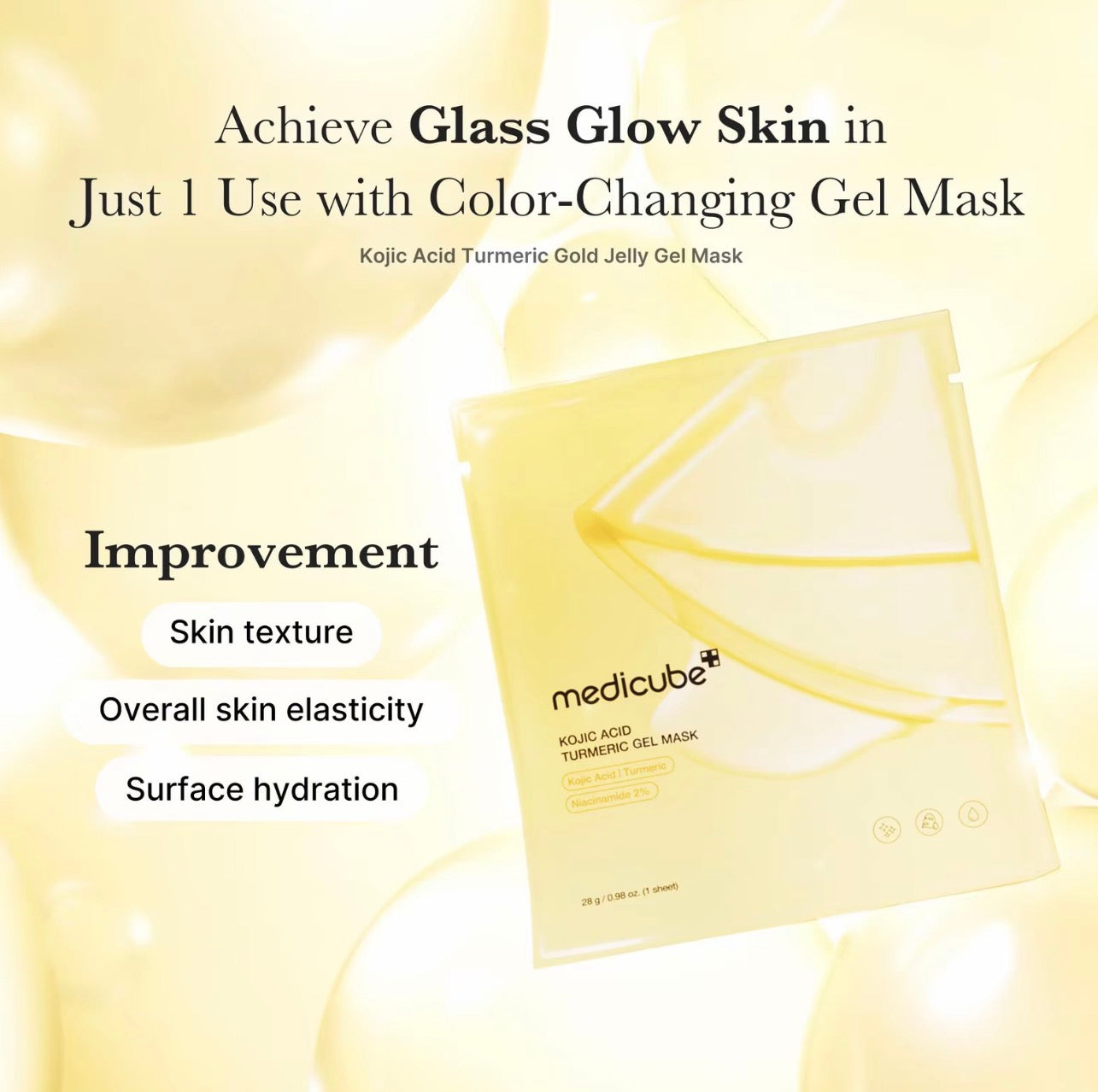 medicube Kojic Acid Turmeric Gel Mask 4 Sheets Gold Jelly Vitamin C