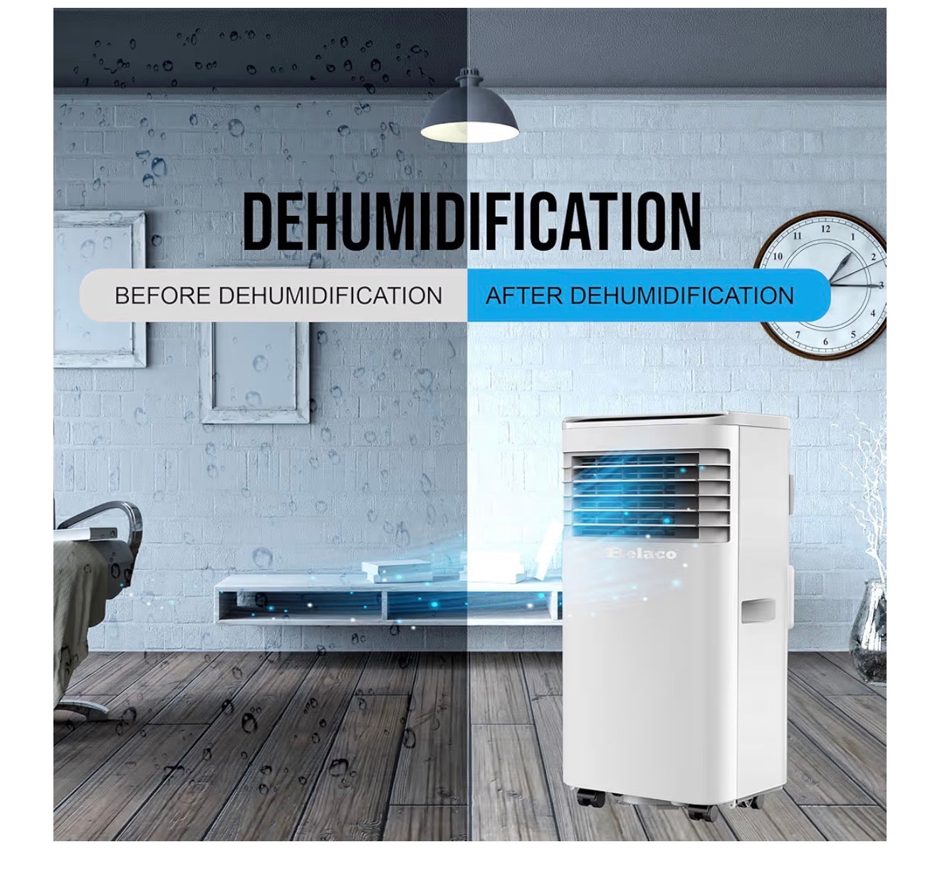 9000 BTU Portable Air Conditioner 4 in 1 with Dehumidifier, Fan, Sleep Mode and Remote Control