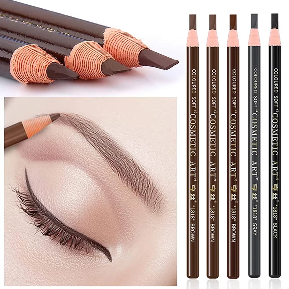 5Pcs Professional Microblading Pencil Permanent Eyebrow Pencil Tattoo Waterproof Art Tint Makeup Eye Brow Pen Enhancers Cosmetic
