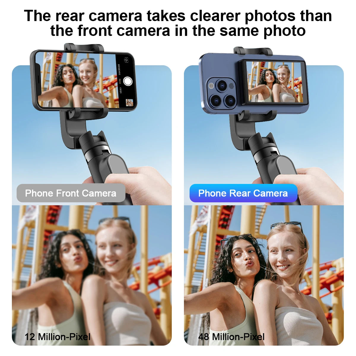 Wireless Selfie Monitor Screen,Magnetic Phone Vlog Selfie Monitor Screen 4K, Compatible with Iphone & Android