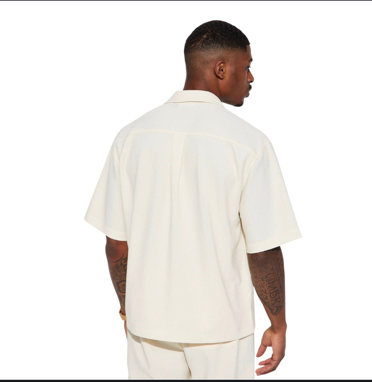 Show Up Short Sleeve Cuban Shirt Off White