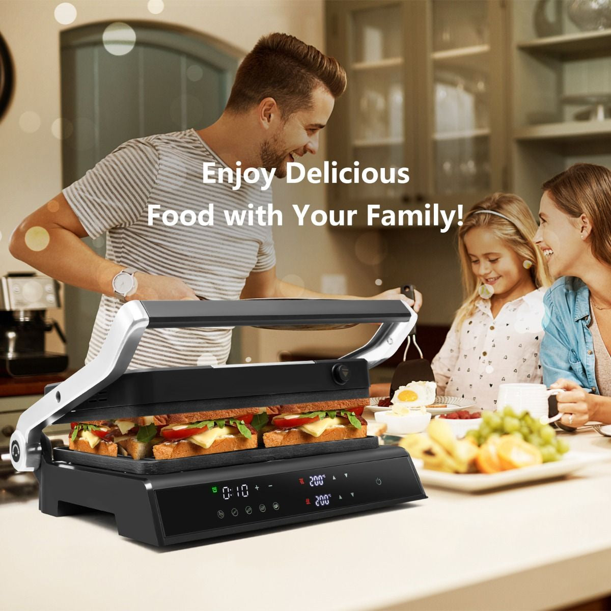 1200W Adjustable Temperature Non-Stick Electric Grill