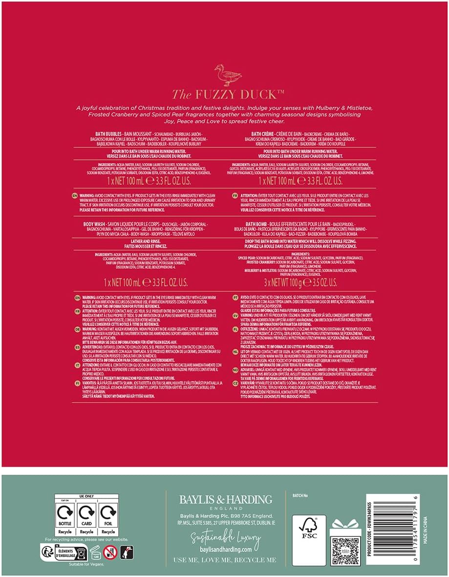 the Fuzzy Duck Winter Wonderland Luxury Bathtime Bliss Gift Set (Pack of 1) - Vegan Friendly