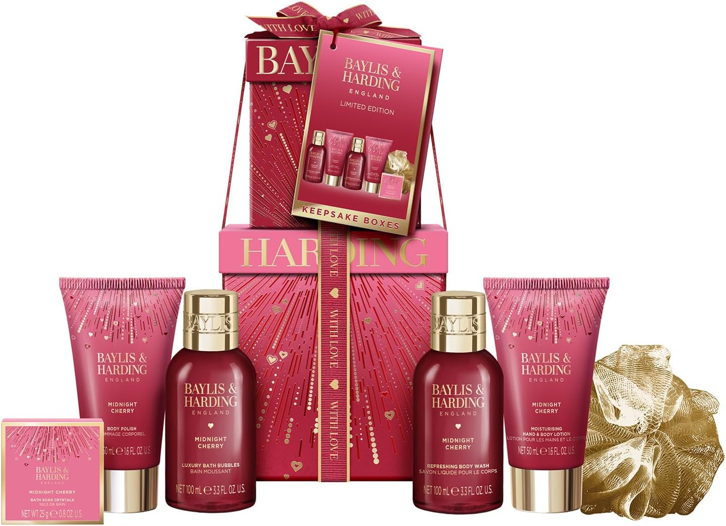 Midnight Cherry Luxury Pamper Present Gift Set - Vegan Friendly