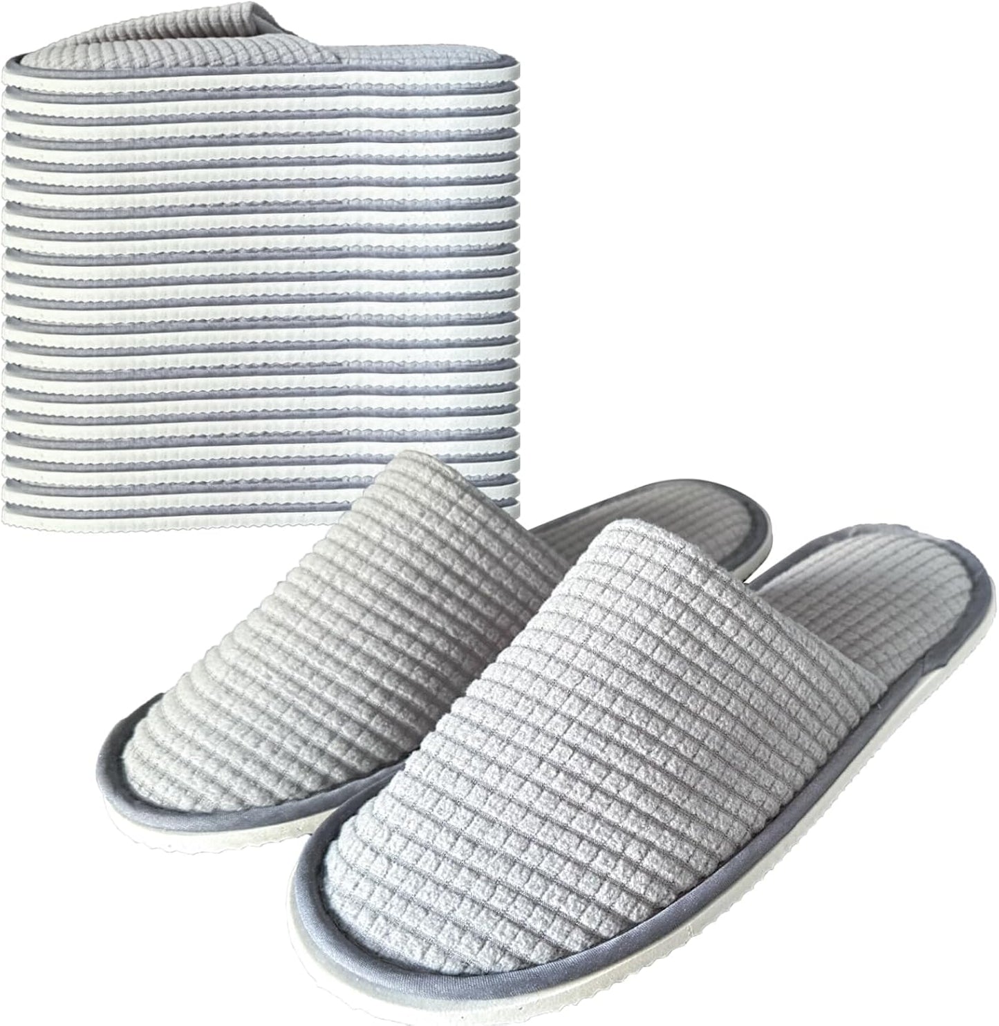 10 Pairs Disposable Slippers for Men and Women, Non Slip Washable Thick Velvet Cotton Slippers for Hotel Guest Spa Home Travel