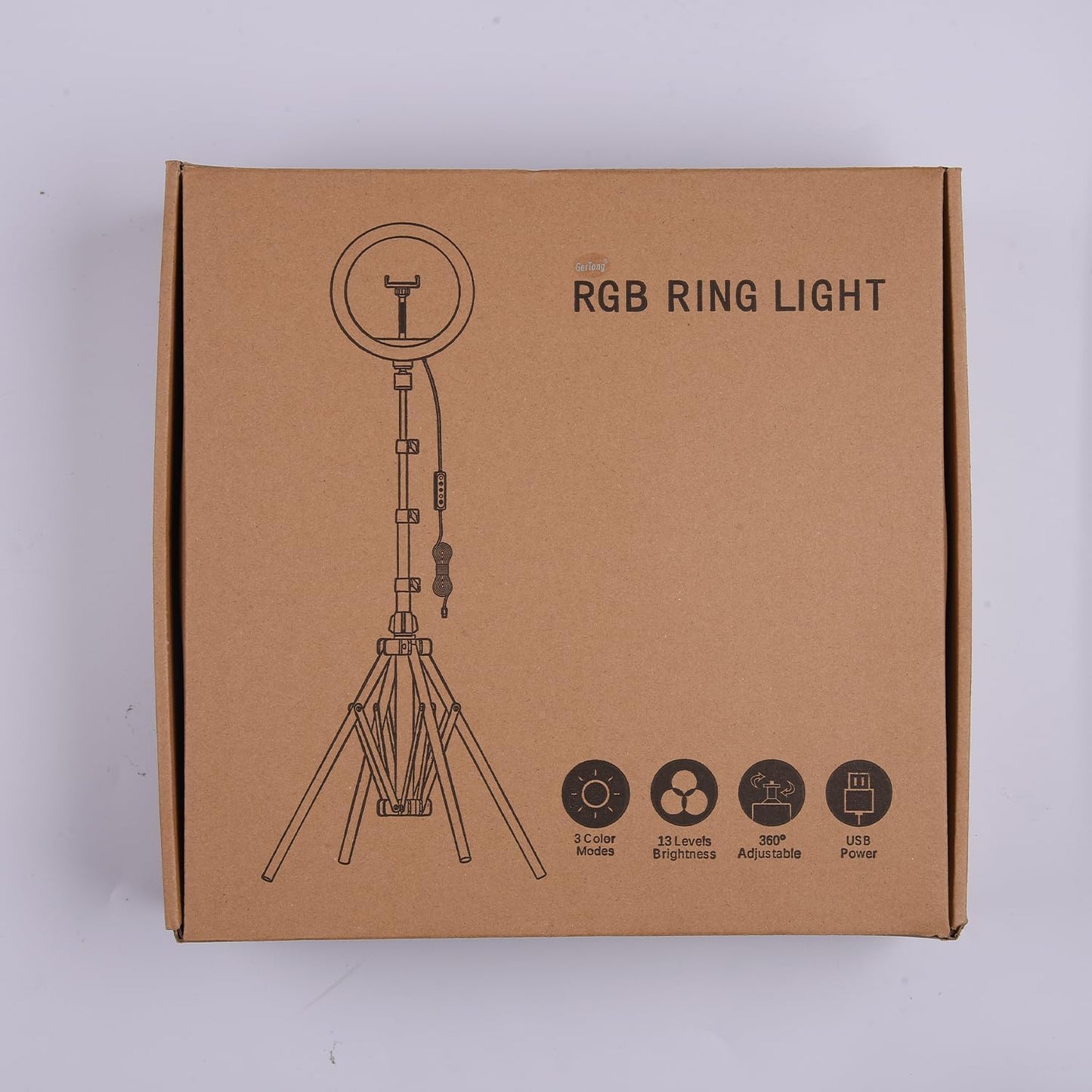 11.5'' Ring Light with Tripod Stand & Phone Holder Tall, LED Professional Selfie Circle Ringlight with Remote for Makeup Youtube, Floor/Desk USB Halo Lamp with 40 RGB Modes 13 Brightness