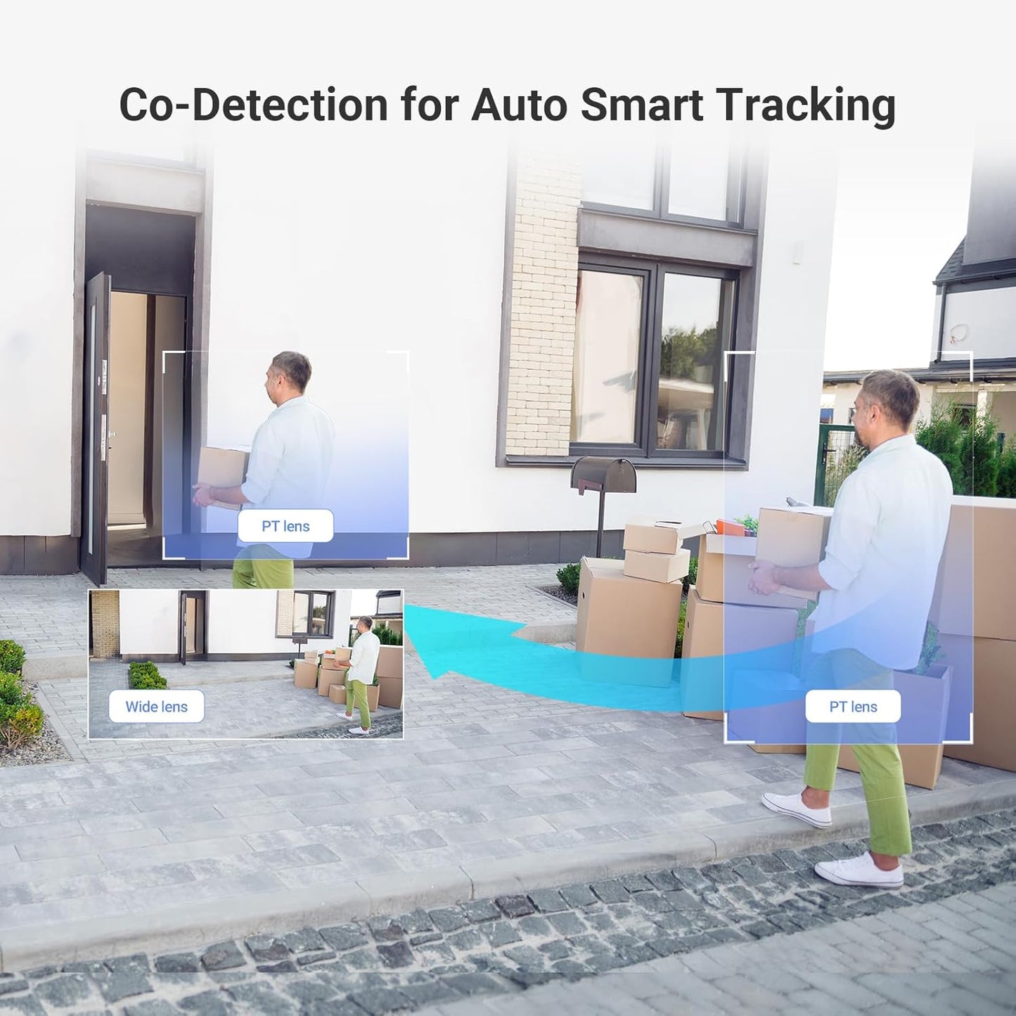 Dual Lens 6K (3K+3K) Wired Security Camera Outdoor Wifi, 360° Pan Tilt, Supports 512GB, Auto-Track, Patrol Mode, Human/Vehicle Detection, Color Night Vision, Wi-Fi CCTV, Alexa/Google (H9C)
