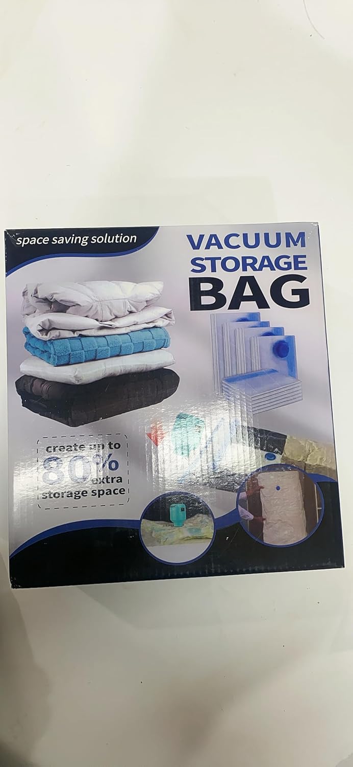 Vacuum Storage Bags 10 Pack with Electric Pump, 2XL+2L+2M+4S Reusable Vacuum Bags for Storage for Bedding Pillows, Moving and Travel, Space Saver