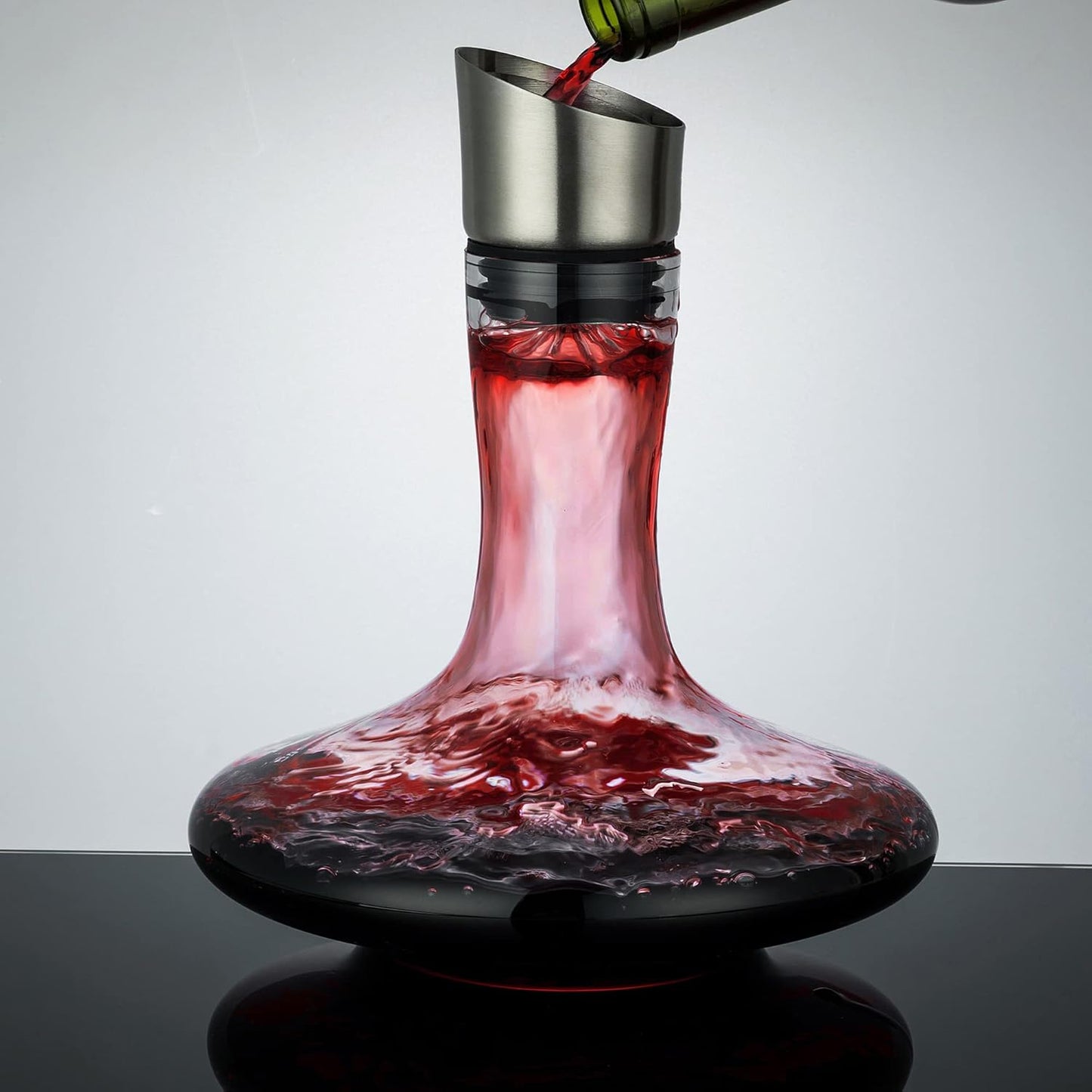 Youyah Wine Decanter with Built-In Aerator & Filter, Carafe, 100% Hand Blown Crystal Glass, Wine Accessories