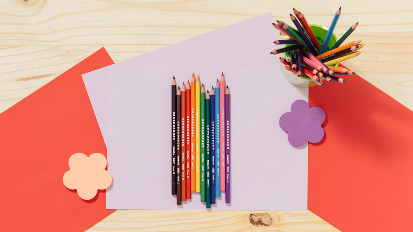 BIC Kids Evolution Coloured Pencils, Vivid Colouring Pencils, Easy to Sharpen, Extra Resistant Pencils, School Supplies, 24 Pack