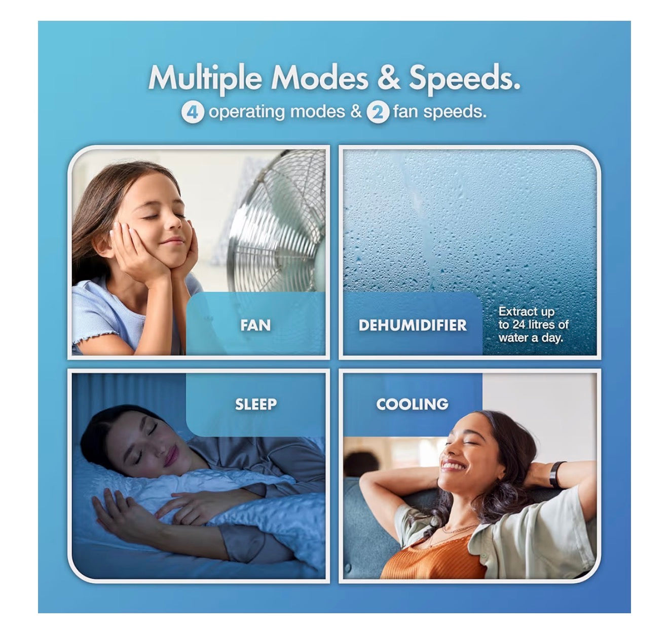 VonHaus Air Conditioning Unit 9000 BTU – Portable Air Conditioner, Dehumidifier Mode, Air Con, Window Venting Kit, Remote Control, 4 Modes, 2 Speeds, 24hr Timer, LED Display, x4 Wheels, Carry Handles